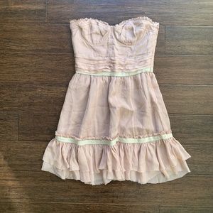 Silk Strapless Mini Dress